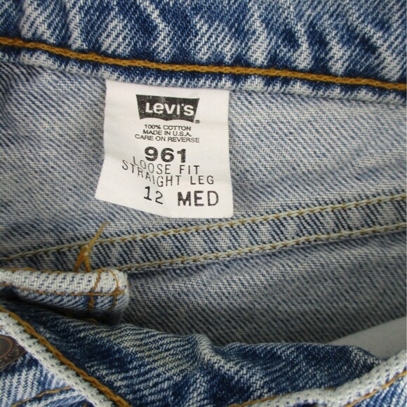 Women 12 USA LEVI'S 961 Loose Fit Straight Leg Hi Rise Light Wash Mom Jeans 90s - Picture 3 of 12